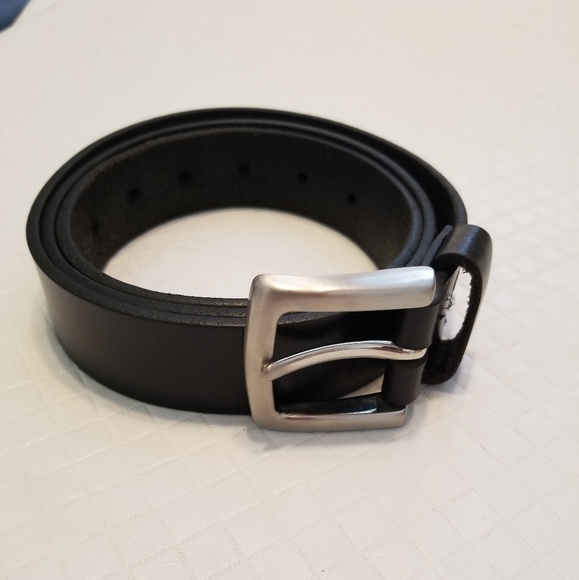 Other - Men's 38 inch black belt with silver buckle 1   and 1/2 inch wide